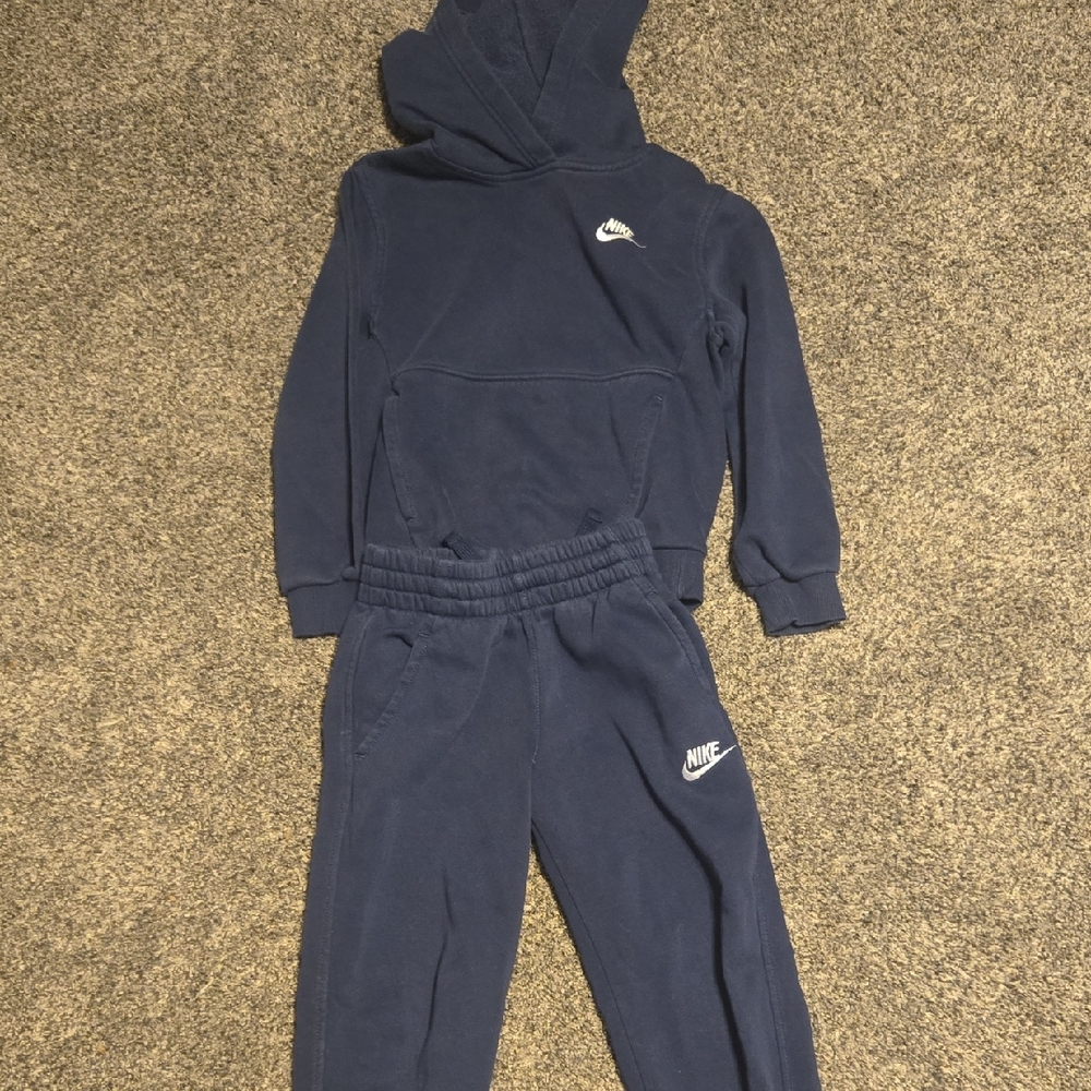 Small NIKE  Kids Dark Blue/ Navy Sweatpants & Hoodie Set